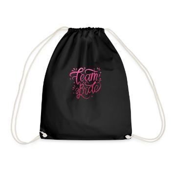 Team Bride en paillettes roses pour votre enterrement de vie de garçon - Sac de sport léger - noir - Devant