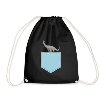 Brontosaurus Dino Gift - Drawstring Bag - black - Front