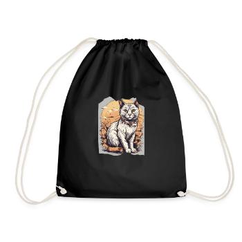 Whisker WonderlandCollier orange de chat Kitty mignon - Sac de sport léger - noir - Devant