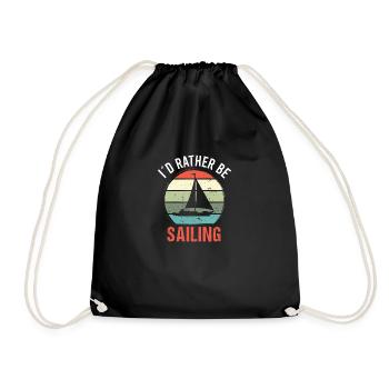 Yacht Segelschiff Vintage Sailing Sprüche - Turnbeutel - Schwarz - Vorne