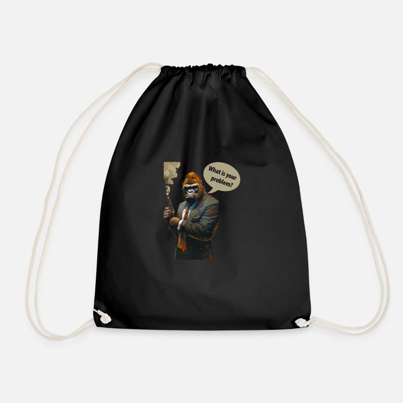 Grumpy Gorilla - Turnbeutel - Schwarz