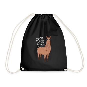 Save The Drama For Your Llama - Drawstring Bag - black - Front