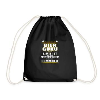 Ich bin ein Bier Guru - Turnbeutel - Schwarz - Vorne