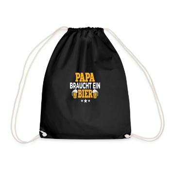 Papa braucht ein Bier - Turnbeutel - Schwarz - Vorne
