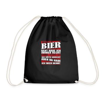 Wenn es um bier geht habe ich eiserne Prinzipien - Turnbeutel - Schwarz - Vorne