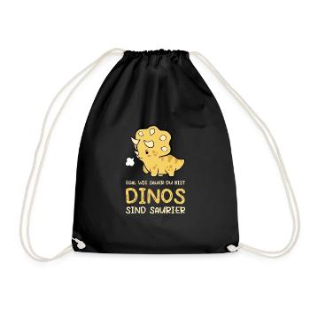 Dino Dinosaurier Trex Urzeit Geschenk - Turnbeutel - Schwarz - Vorne