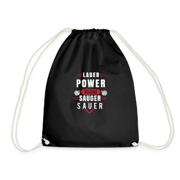 Lader power macht sauger sauer - Turnbeutel - Schwarz - Vorne