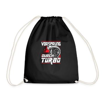 Vorsprung durch Turbo - Turnbeutel - Schwarz - Vorne