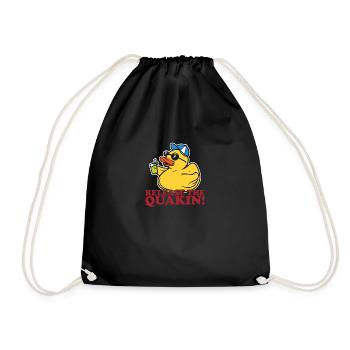 Yellow Duck Release The Quackin! Funny - Drawstring Bag - black - Front