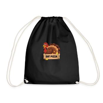 Drôle de dinde de Thanksgiving Mangez de la pizza Adulte végétalien - Sac de sport léger - noir - Devant