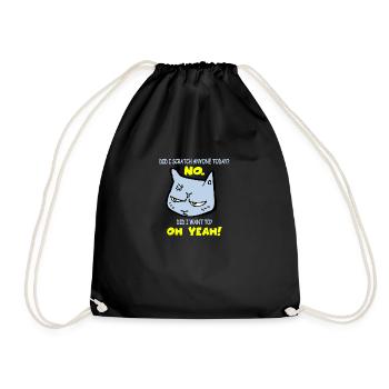 Chat sarcastique drôle griffé aujourd’hui Chat - Sac de sport léger - noir - Devant