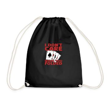 Je me fiche de ce que tu as plié poker - Sac de sport léger - noir - Devant