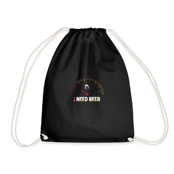 I Need Beer - Drawstring Bag - black - Front