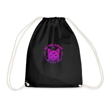 Moi et Karma Vibe Comme ça Le karma est un chat - Sac de sport léger - noir - Devant
