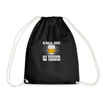 Whiskey Call Me Old Fashioned Vintage Drinking - Drawstring Bag - black - Front