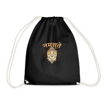 Yoga Gansha Namaste Sanskrit Namaste Meditation - Drawstring Bag - black - Front