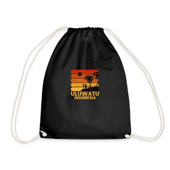 Surf Vintage Uluwatu Beach Indonésie Retro Surf - Sac de sport léger - noir - Devant