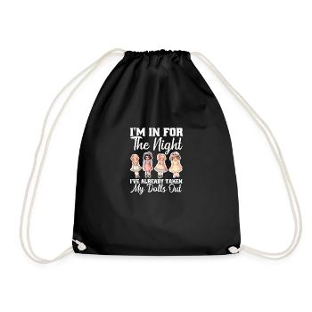 Doll Collector Plangonologist Doll Toys Doll Owner - Drawstring Bag - black - Front