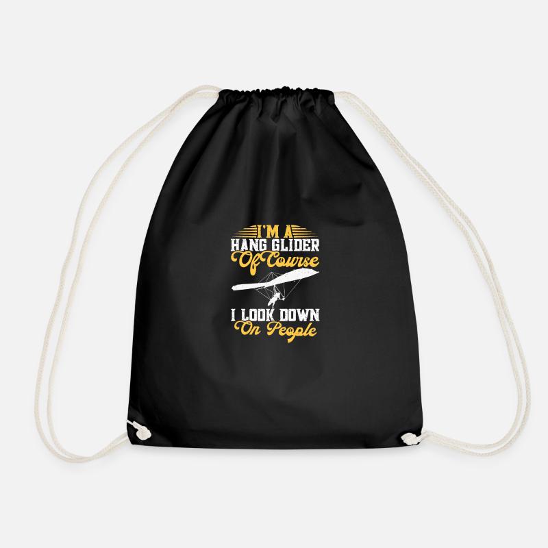 Hanggliding Harness Hang Glider Pilot Hang - Drawstring Bag - black