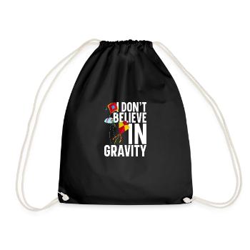 Kite Flying Pilot Kites Adults Kiteflyer - Drawstring Bag - black - Front