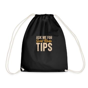 Social Media Kit SMM Manager Advertising Media - Drawstring Bag - black - Front