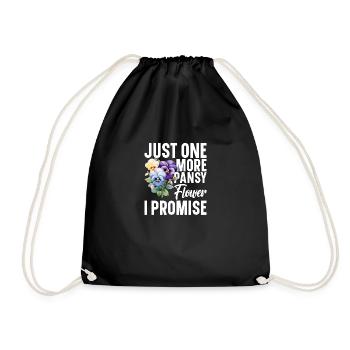 Pansies for Outdoors Pansy Flower Gardener Pansy - Drawstring Bag - black - Front