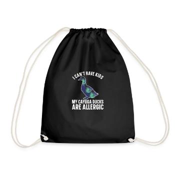Cayuga Duck Lover Enclosure Stuffed Animal Food - Drawstring Bag - black - Front