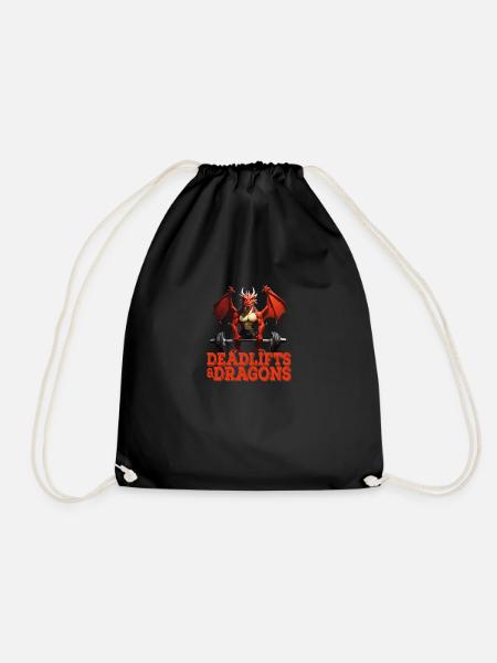 Deadlifts & Dragons RPG Workout Gym - Turnbeutel - Schwarz
