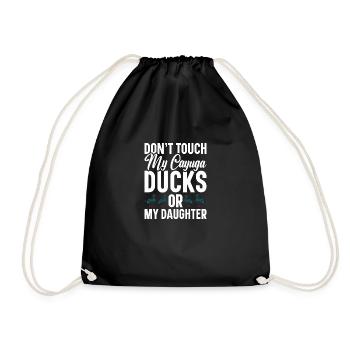 Cayuga canard peluche Animal enclos nourriture Cayuga - Sac de sport léger - noir - Devant