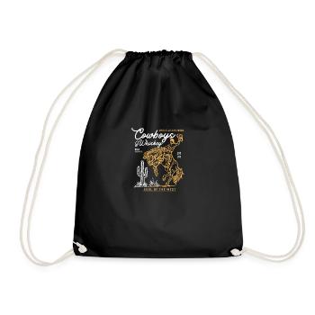 Country Cowboys And Tequila Rodeo Vintage Horse - Turnbeutel - Schwarz - Vorne