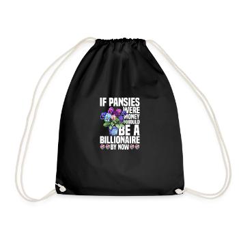 Pansy Seeds Pansies for Outdoors Pansy Flower - Drawstring Bag - black - Front