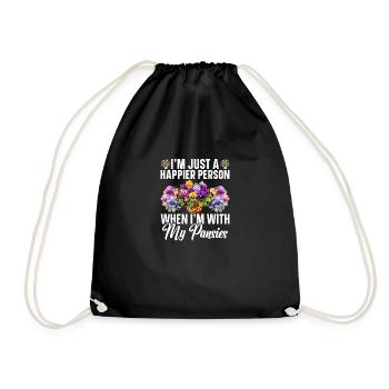 Pansy Seeds Pansies for Outdoors Pansy Flower - Drawstring Bag - black - Front