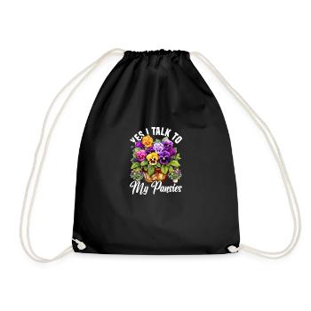 Pansy Seeds Pansies for Outdoors Pansy Flower - Drawstring Bag - black - Front