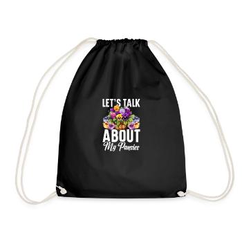 Pansy Seeds Pansies for Outdoors Pansy Flower - Drawstring Bag - black - Front