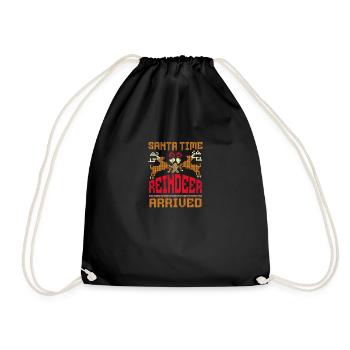 Christmas Santa's Here Jolly Elf Oh Oh Oh - Drawstring Bag - black - Front