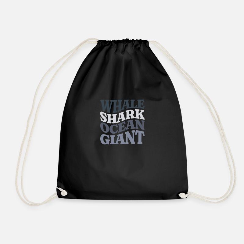 Whale Shark - Drawstring Bag - black