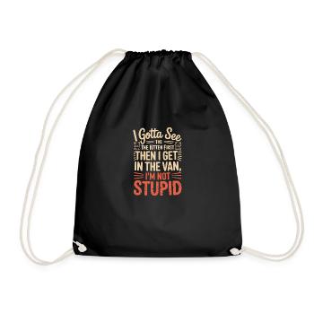 Je dois d’abord voir le chaton. Je ne suis pas stupide | - Sac de sport léger - noir - Devant