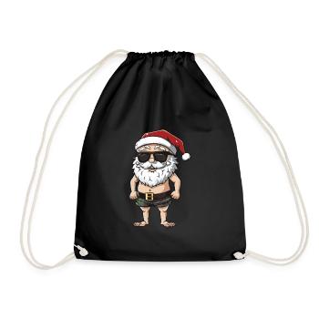 Weihnachtsmann Urlaub Santa - Turnbeutel - Schwarz - Vorne
