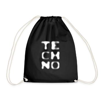 Techno Unscharf - Turnbeutel - Schwarz - Vorne