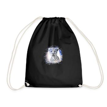 léopard, chat, chat sauvage, graffiti, peinture, bleu - Sac de sport léger - noir - Devant