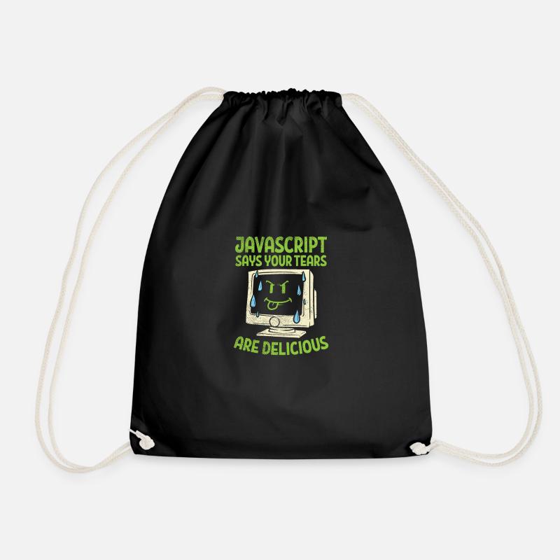 JavaScript Says Your Tears Are Delicious For Compu - Drawstring Bag - black