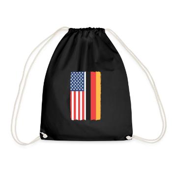 Amerikanisch Deutsch - Turnbeutel - Schwarz - Vorne