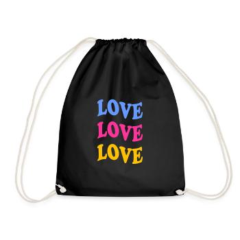 Love Love Love - Turnbeutel - Schwarz - Vorne