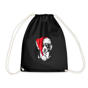 Santa Entlebucher Chien de montagne Signes de Noël - Sac de sport léger - noir - Devant