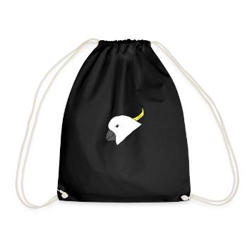 Cacatoès - perroquet - perroquet - Sac de sport léger - noir - Devant