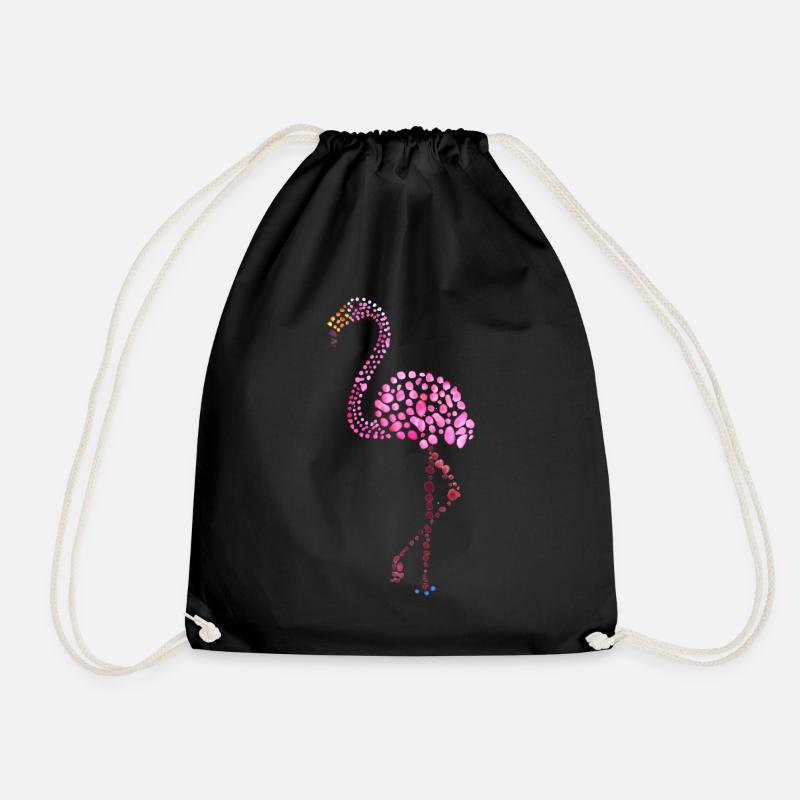 Flamingo rosa Aquarell Tropfen - Turnbeutel - Schwarz