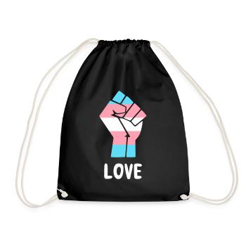 Liebe Trans Pride Faust Design für Equality - Turnbeutel - Schwarz - Vorne