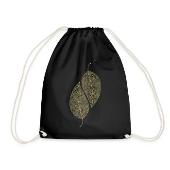 Leaves Decorative - Drawstring Bag - black - Front