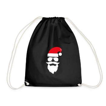Père Noël Bonnet Lunettes de soleil Bart Santa - Sac de sport léger - noir - Devant