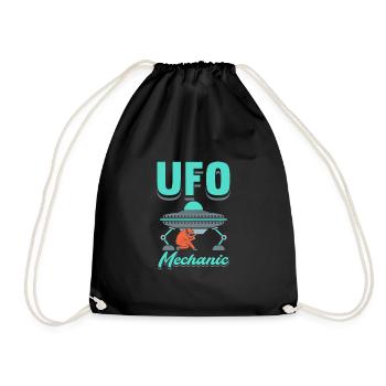 UFO-Mechaniker - Turnbeutel - Schwarz - Vorne
